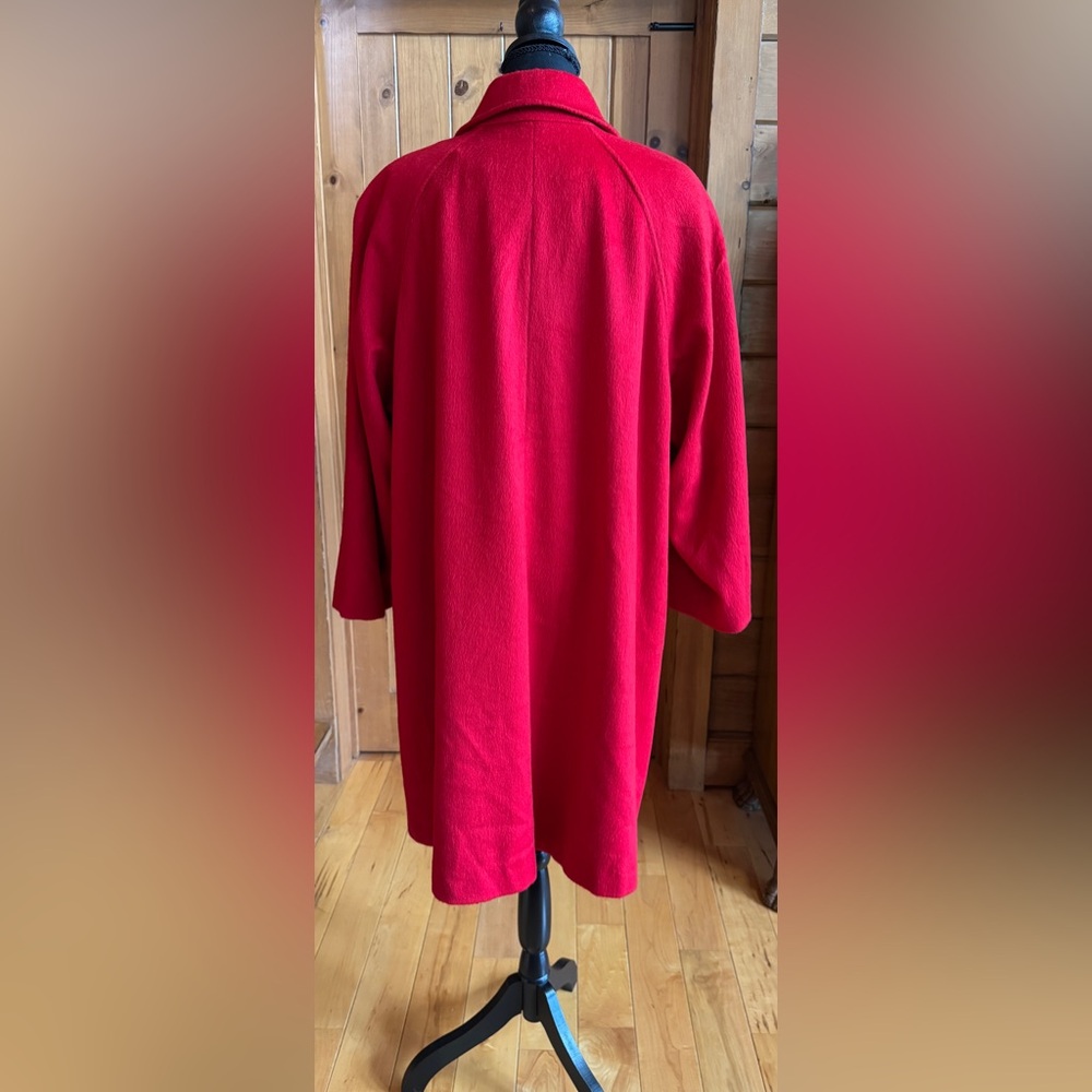 Vintage Mob Wife Jackie O Leslie Fay Swing Coat Wool Blend ‘50s ‘60s USA (L~XL) - Picture 5 of 17